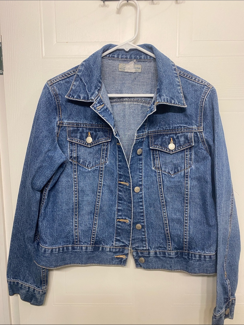 Women's Classic Blue Denim Jacket with Button Front